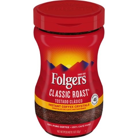 slide 1 of 1, Folgers Instant Coffee Classic Roast, 3 oz