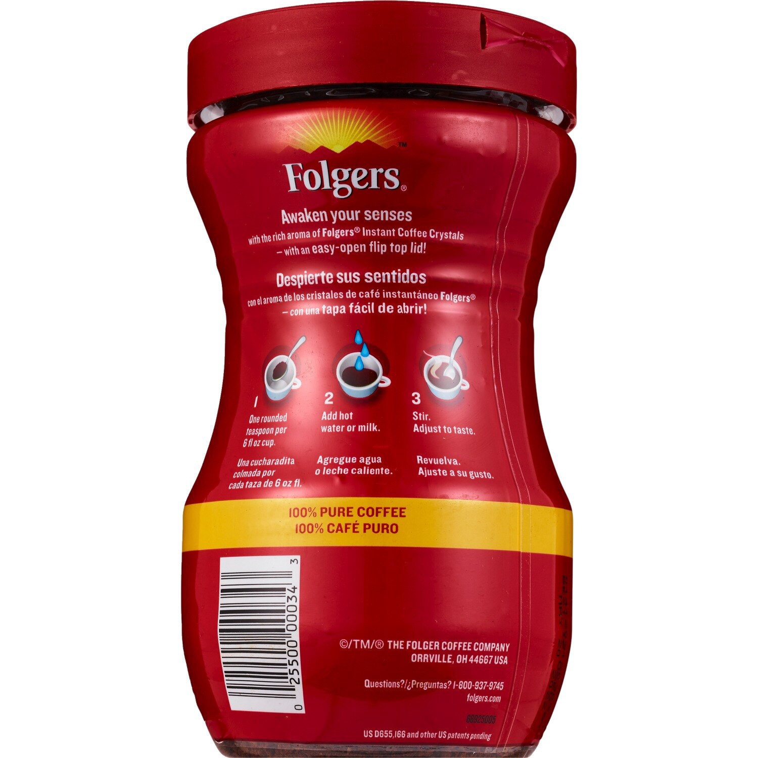 slide 2 of 2, Folgers Instant Coffee, 8 oz