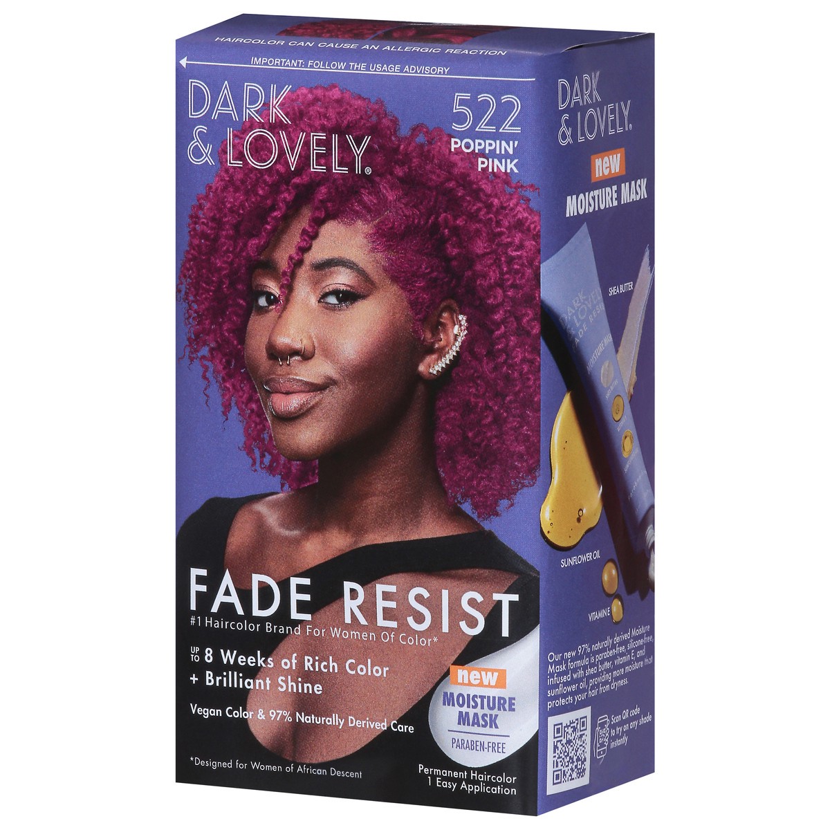 slide 12 of 13, Dark & Lovely Fade Resist 522 Poppin' Pink Permanent Haircolor 1 ea, 1 ct