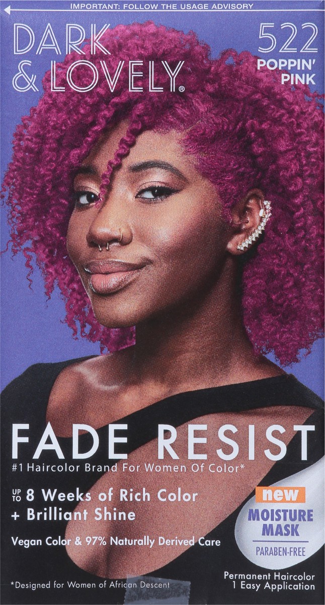 slide 8 of 13, Dark & Lovely Fade Resist 522 Poppin' Pink Permanent Haircolor 1 ea, 1 ct