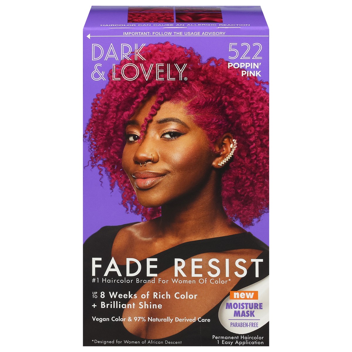 slide 1 of 13, Dark & Lovely Fade Resist 522 Poppin' Pink Permanent Haircolor 1 ea, 1 ct