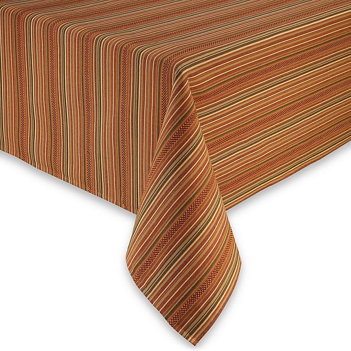 slide 1 of 1, Sam Hedaya Autumn Stripe Oblong Tablecloth, 60 in x 84 in