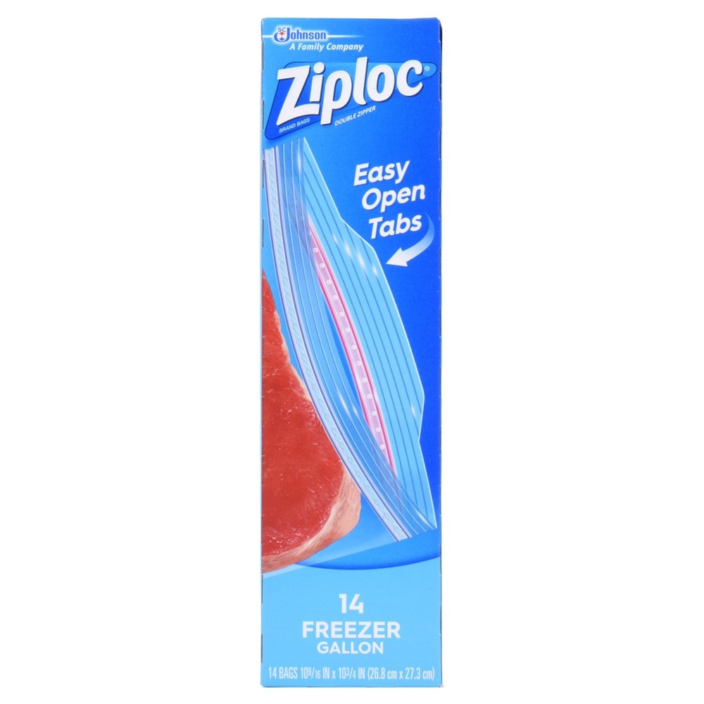 slide 3 of 8, Ziploc Gallon Freezer Bags, 14 ct