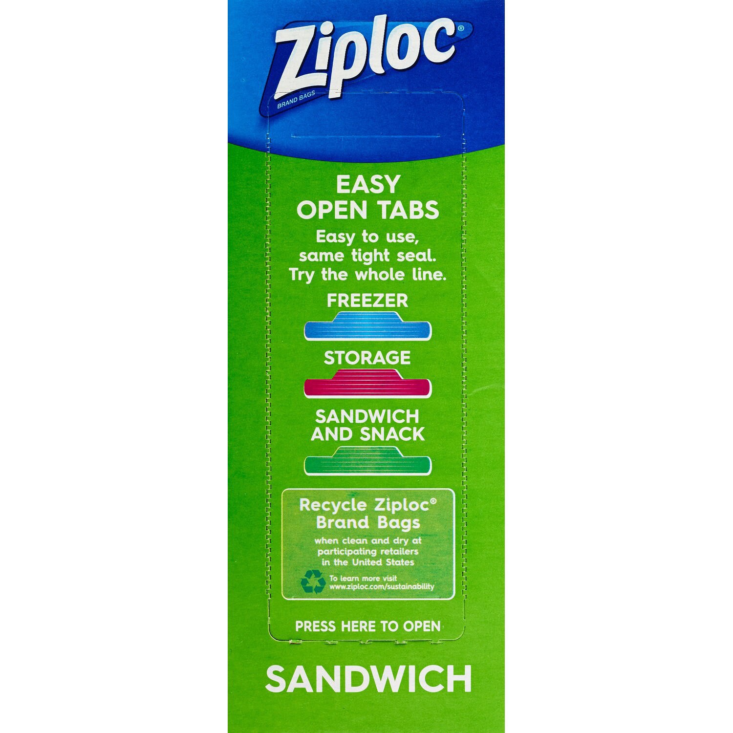 slide 2 of 4, Ziploc Brand Sandwich Bags with EasyGuide™ Texture, Grip ''n Seal Technology™, 90 count, 90 ct