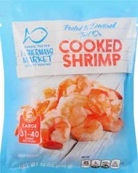 Fisherman's Market Large Peeled & Deveined Tail Off Cooked Shrimp 12 oz