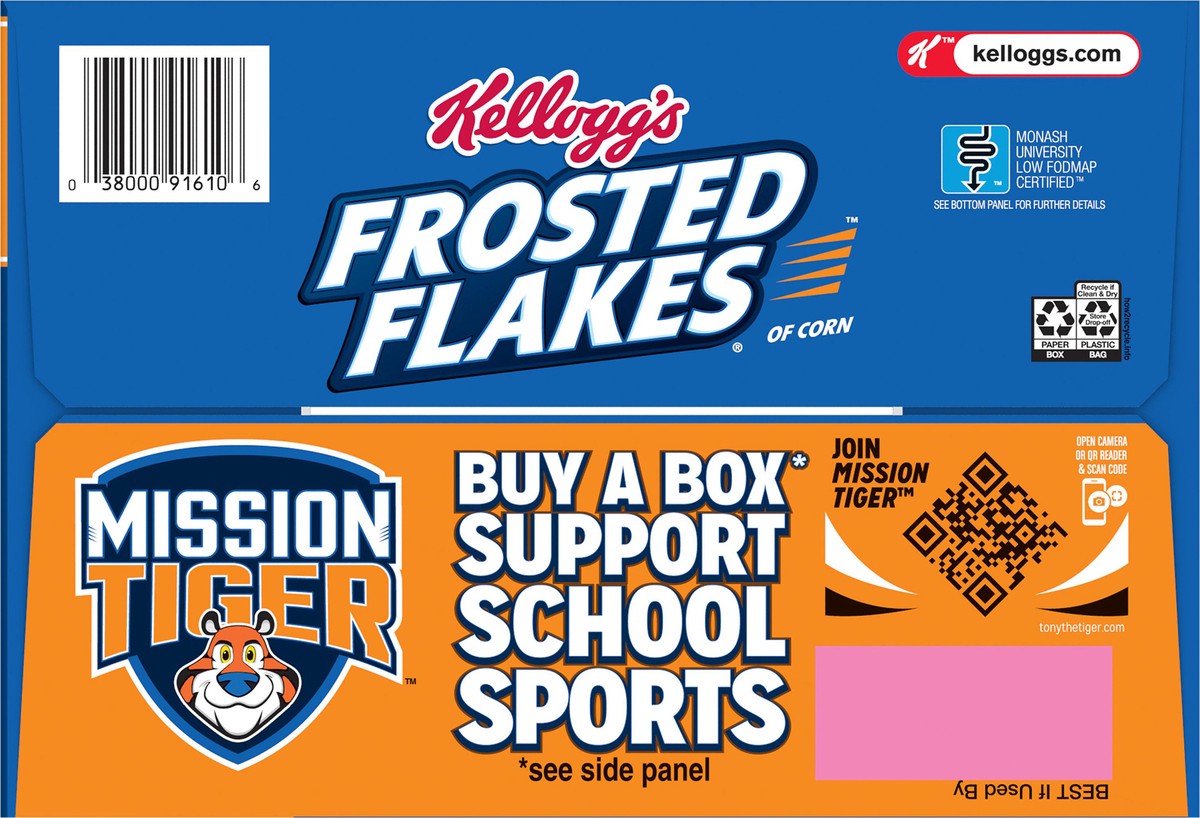 slide 9 of 13, Frosted Flakes Kellogg's Frosted Flakes Breakfast Cereal, Kids Cereal, Family Breakfast, Original, 61.9oz Box, 2 Bags, 61.90 oz