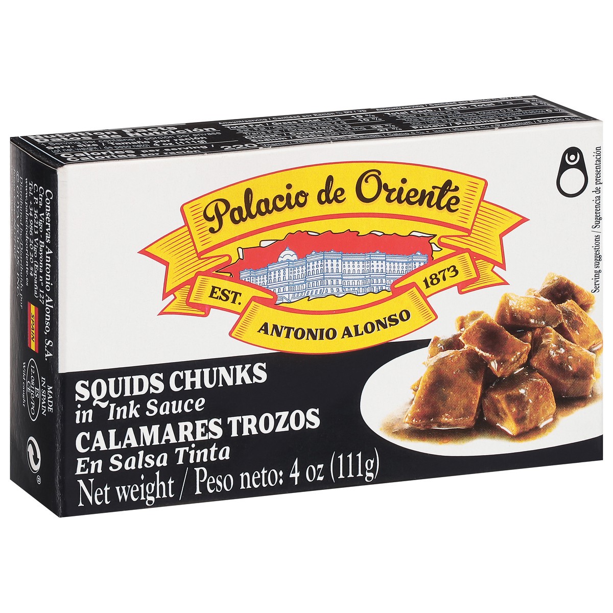 slide 8 of 9, Palacio de Oriente Squids Chunks in Ink Sauce 4 oz, 4 oz