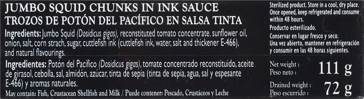 slide 6 of 9, Palacio de Oriente Squids Chunks in Ink Sauce 4 oz, 4 oz
