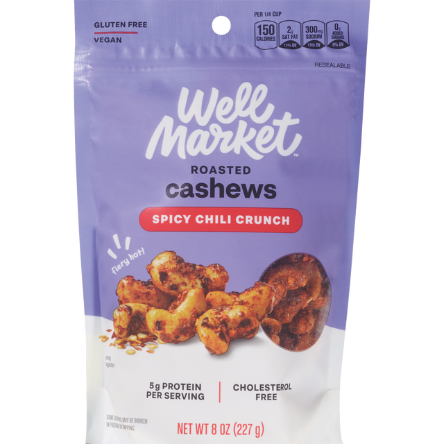 slide 1 of 1, WELL MARKET Wm Chili Crisp Cashews, 8 oz
