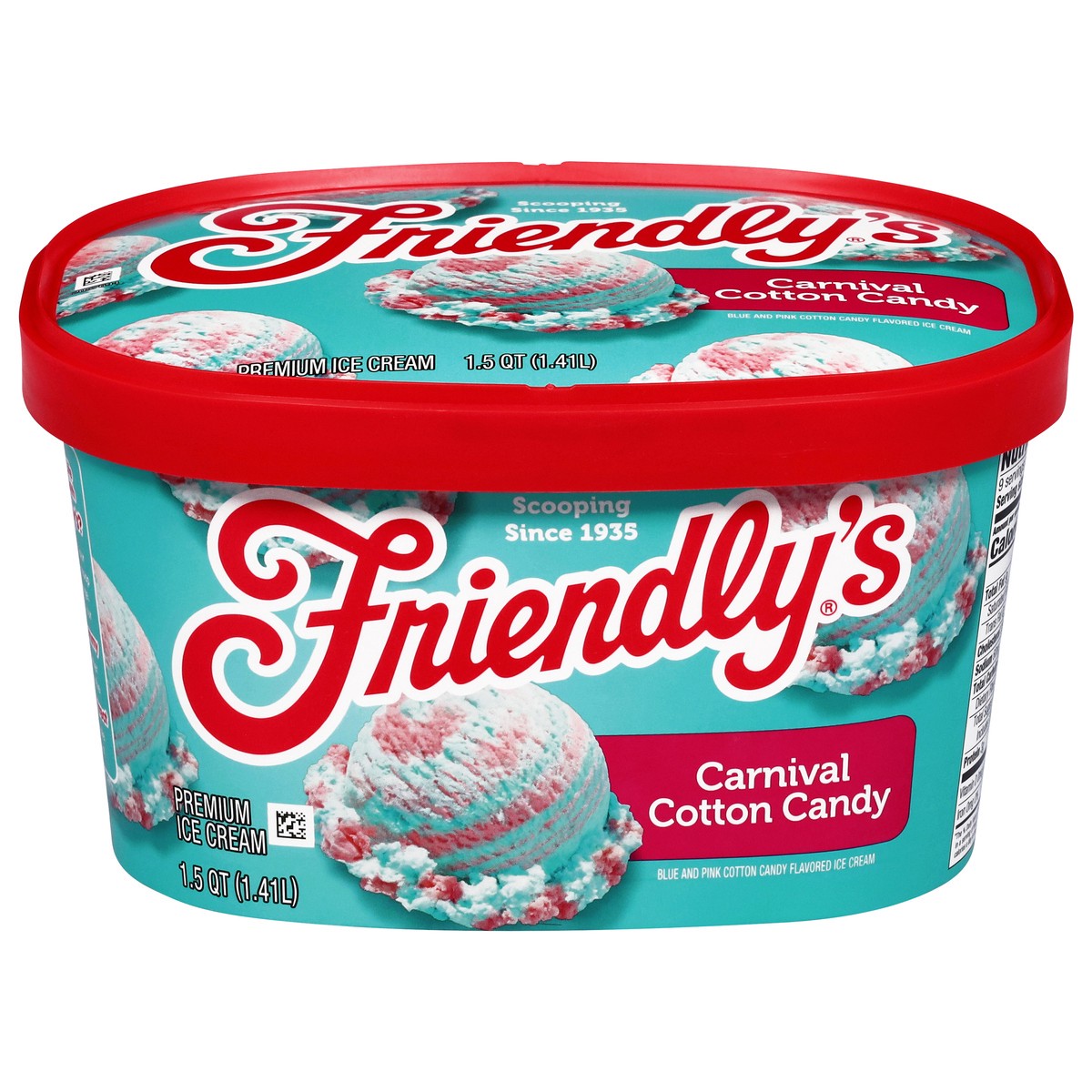 slide 1 of 9, Friendly's Premium Carnival Cotton Candy Ice Cream 1.5 qt, 1.5 qt