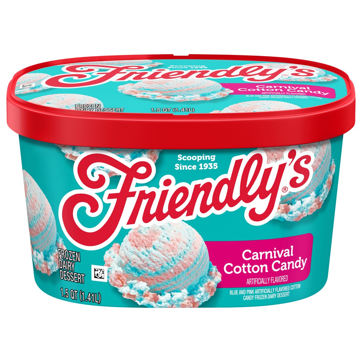 slide 1 of 9, Friendly's Premium Carnival Cotton Candy Ice Cream 1.5 qt, 1.5 qt