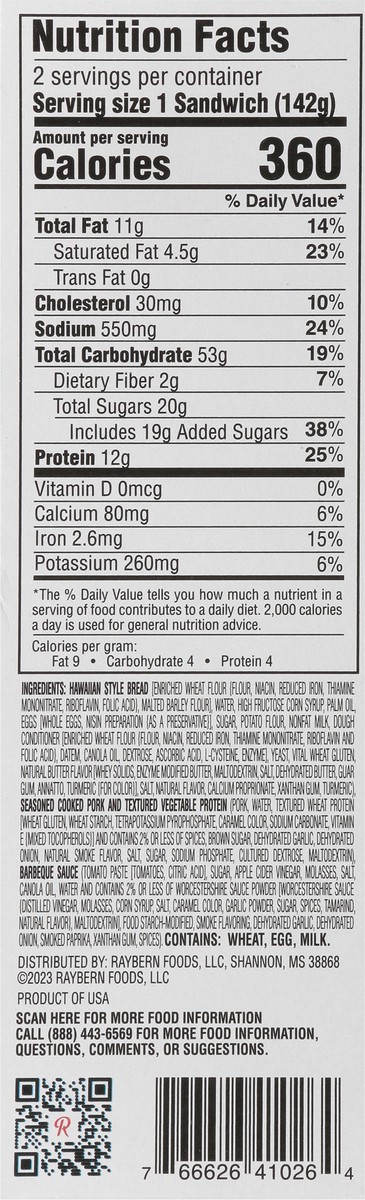 slide 3 of 17, Raybern's Crafted Barbeque Pulled Pork Sandwiches 2 ea, 2 ct