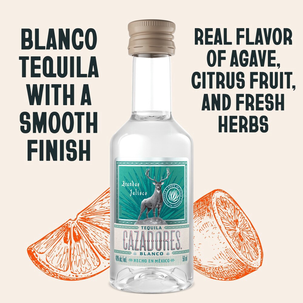 slide 6 of 6, Cazadores Blanco Tequila, 50 ml