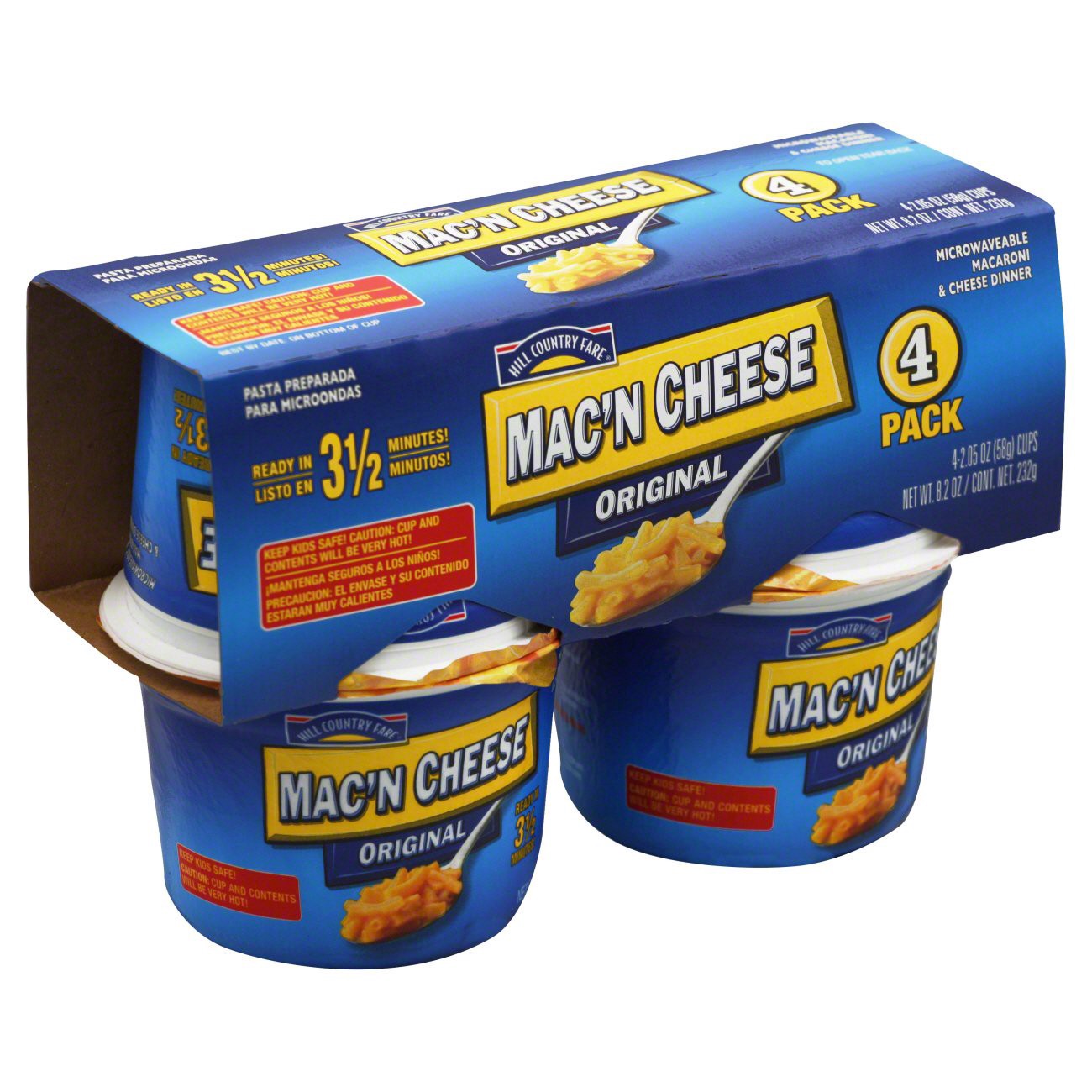 slide 1 of 1, Hill Country Fare Original Mac'n Cheese Cups, 4 ct