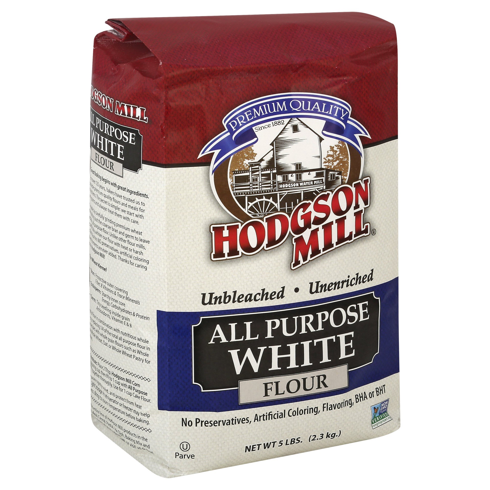 slide 1 of 9, Hodgson Mill White Flour 5 lb, 5 lb