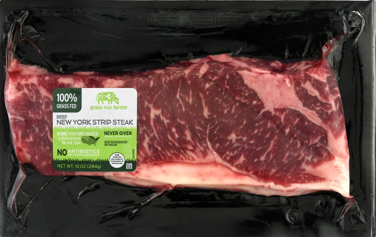 slide 9 of 12, Grass Run Farms New York Strip Steak Beef 10 oz, 10 oz