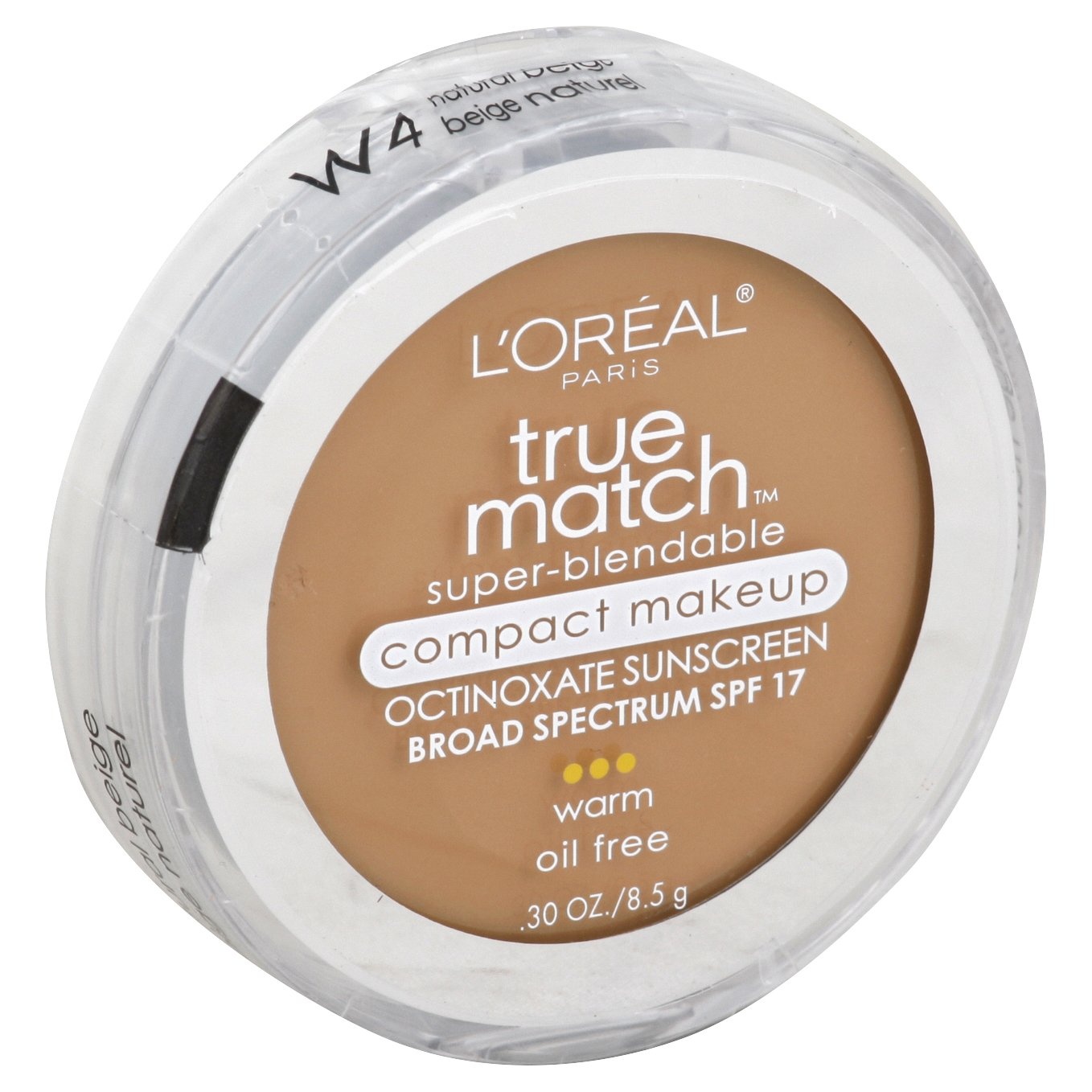 slide 1 of 4, L'Oréal True Match Super-Blendable Compact Makeup, W4 Natural Beige, 0.3 oz