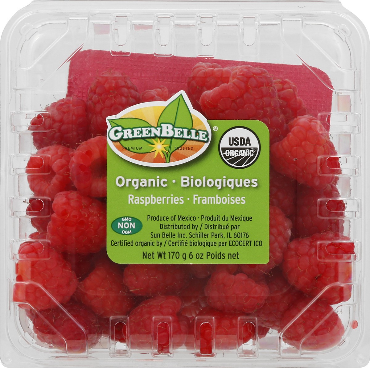 slide 9 of 9, GreenBelle Organic Raspberries 170 gr, 170 g