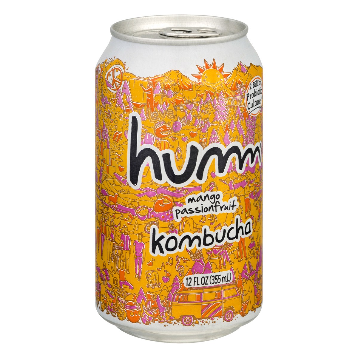slide 2 of 9, Humm Probiotic Mango Passionfruit Kombucha 12 fl oz, 12 fl oz