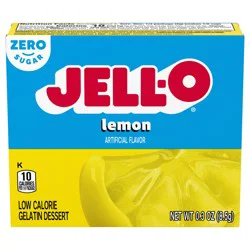 Jell-O Lemon Zero Sugar Gelatin Dessert Mix, 0.3 oz Box