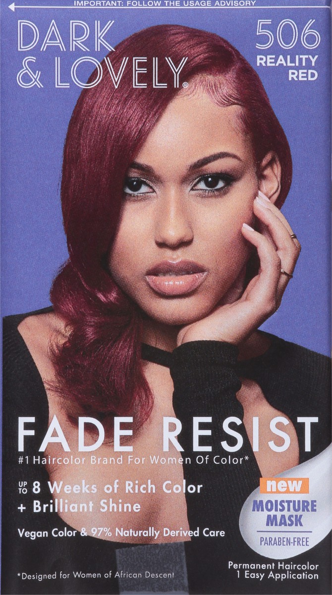 slide 2 of 14, Dark & Lovely Fade Resist Reality Red 506 Permanent Hair Color 1 ea, 1 ct