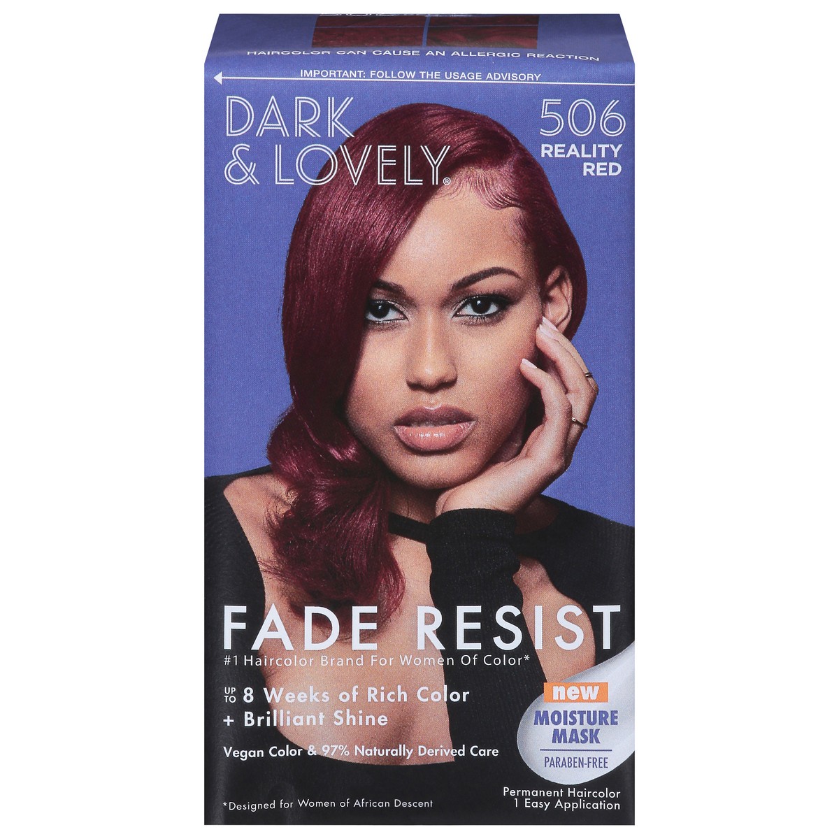 slide 1 of 14, Dark & Lovely Fade Resist Reality Red 506 Permanent Hair Color 1 ea, 1 ct