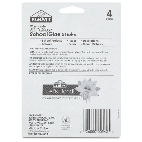 slide 7 of 7, Elmer's Washable All Purpose School Glue Sticks, 4 ct