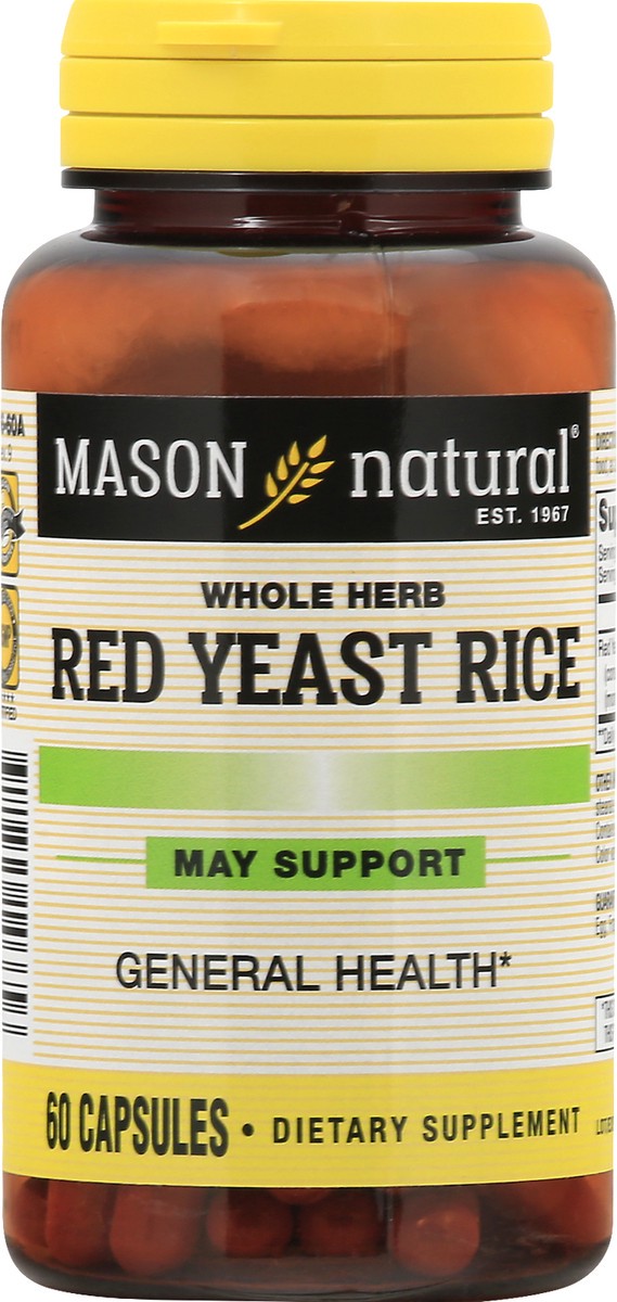 slide 10 of 13, Mason Natural Red Yeast Rice, Whole Herb, Capsules, 60 ct