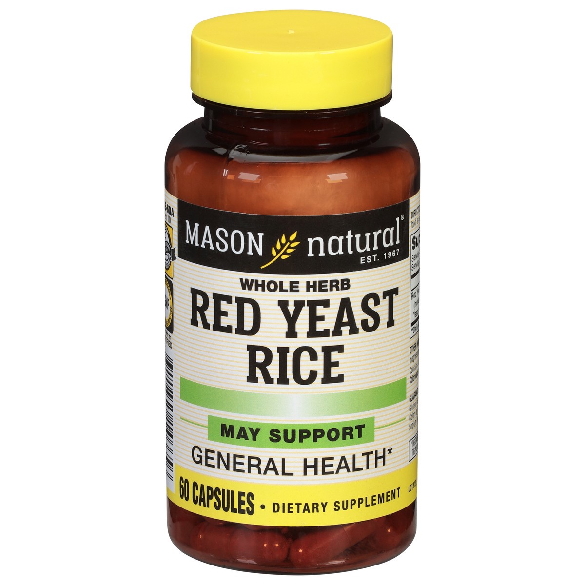 slide 1 of 13, Mason Natural Red Yeast Rice, Whole Herb, Capsules, 60 ct