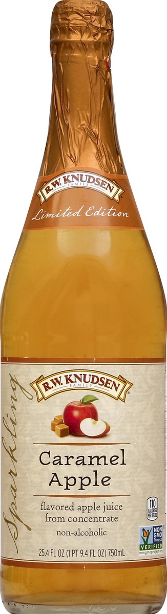 slide 3 of 6, R.W. Knudsen Family Sparkling Caramel Apple Juice, 25.4 Ounces, Non-Alcoholic Juice, 25.4 fl oz