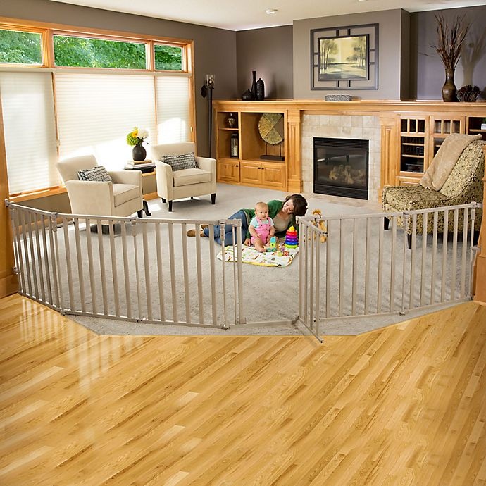 slide 4 of 5, Toddleroo by North States 3-In-1 Extra-Wide Gated Wood Barrier, 1 ct