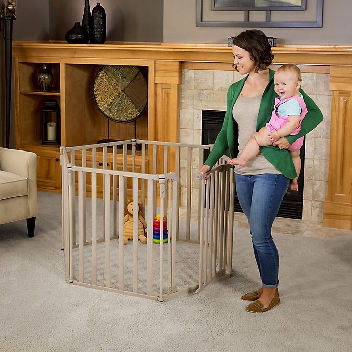 slide 2 of 5, Toddleroo by North States 3-In-1 Extra-Wide Gated Wood Barrier, 1 ct