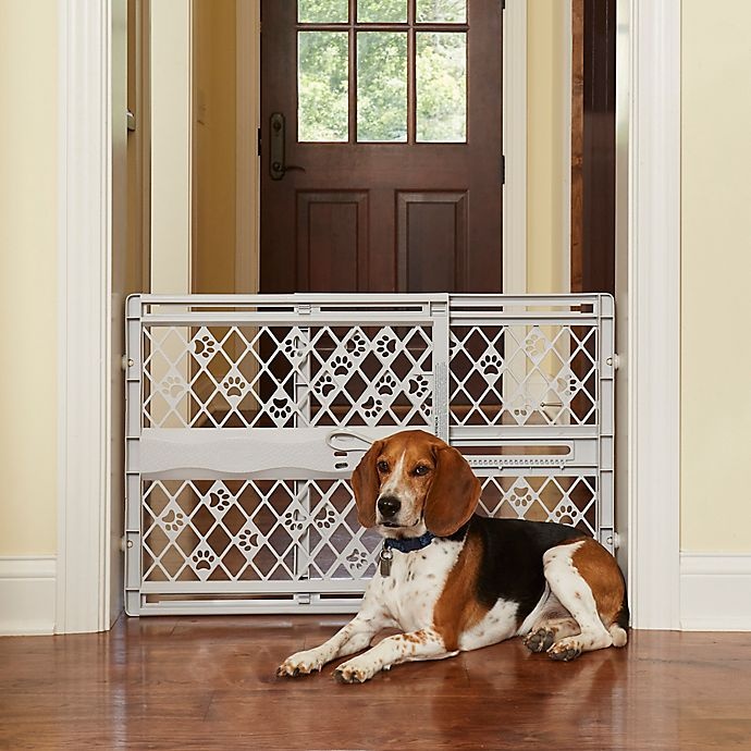 slide 2 of 4, MyPet Tension-Mount Portable Pet Gate - Grey, 1 ct