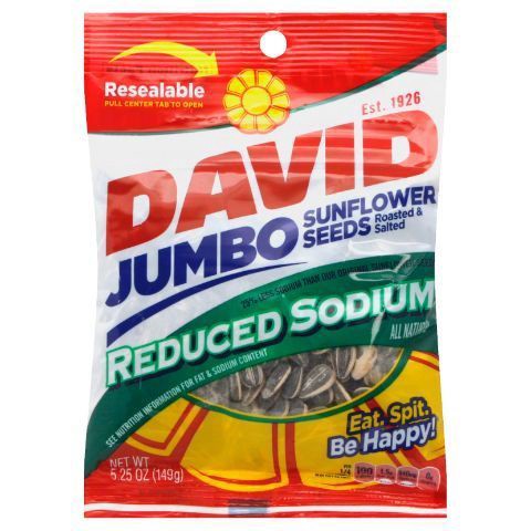 slide 1 of 1, David Reduced Sodium Seeds, 5.25 oz
