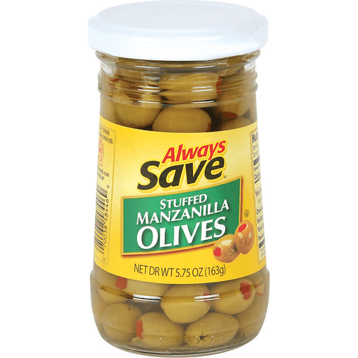 slide 1 of 1, Always Save Stuffed Manzanilla Olives, 5.75 oz