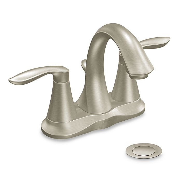 slide 1 of 1, Moen Eva Two-Handle Centerset Faucet - Brushed Nickel, 1 ct