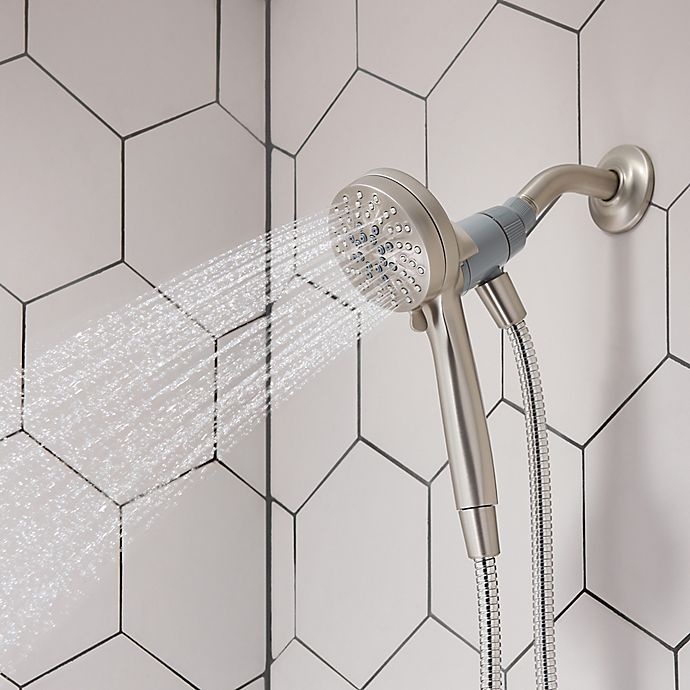 slide 3 of 7, Moen Magnetix Engage Resist Handheld Showerhead - Brushed Nickel, 1 ct