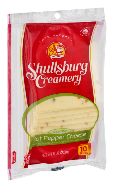 slide 1 of 1, Shullsburg Creamery Sliced Hot Pepper Cheese 10Ct, 8 oz