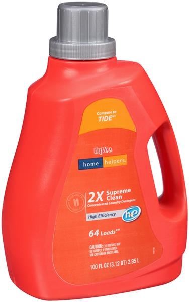 slide 1 of 1, Hy-Vee Home Helpers 2X Concentrated Supreme Clean Liquid Laundry Detergent, 100 fl oz