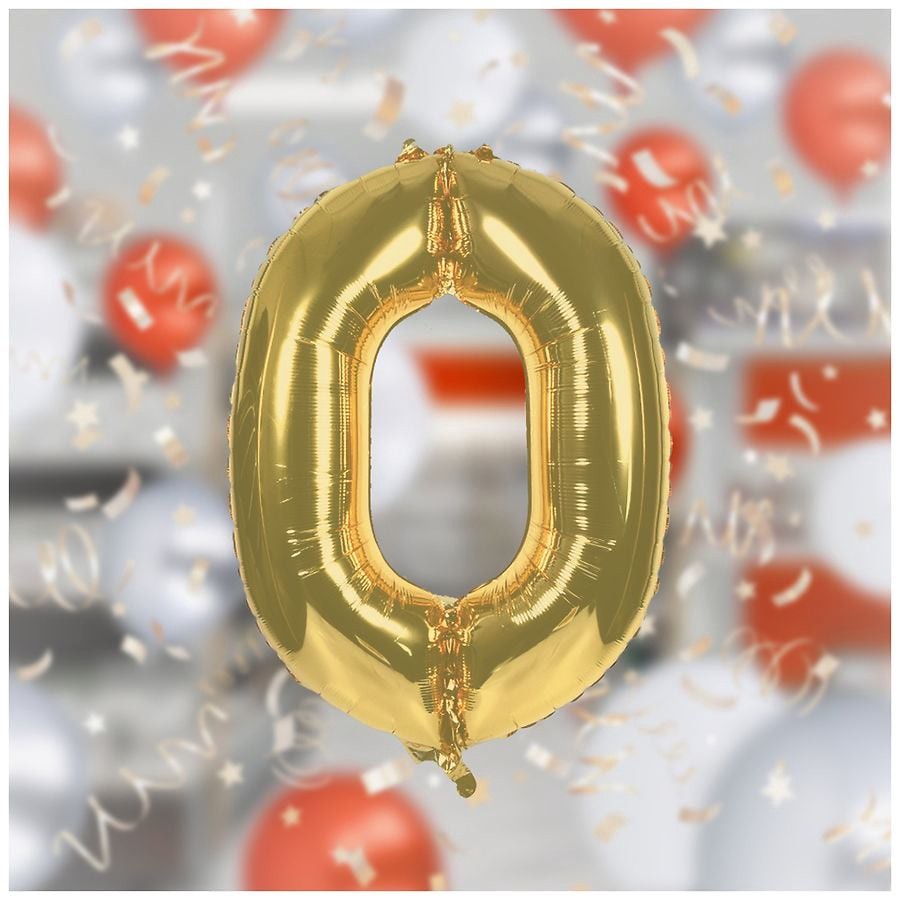 slide 4 of 4, Anagram 0 Supershape 34 in Decorative Balloon 1 Each, 1 ct