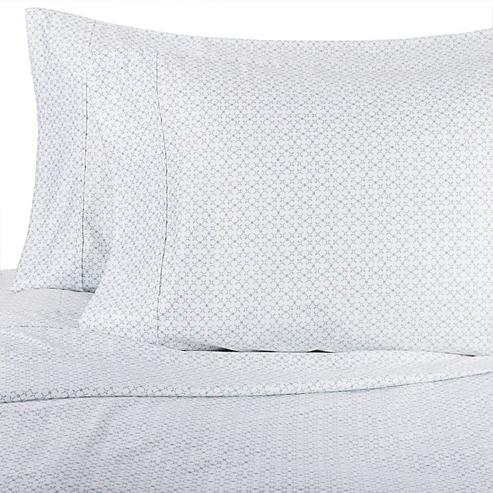 slide 1 of 1, Wamsutta Lattice 625-Thread-Count PimaCott King Sheet Set - Aqua, 1 ct