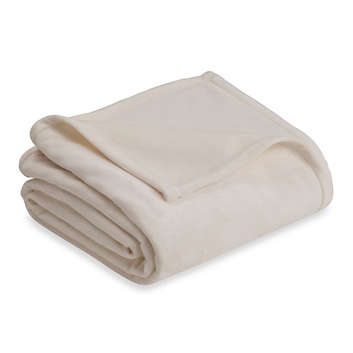 slide 1 of 1, Vellux Plush Full/Queen Blanket - Ivory, 1 ct