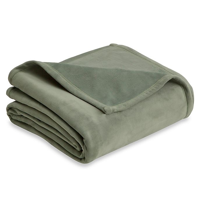 slide 1 of 1, Vellux Plush Full/Queen Blanket - Sage, 1 ct