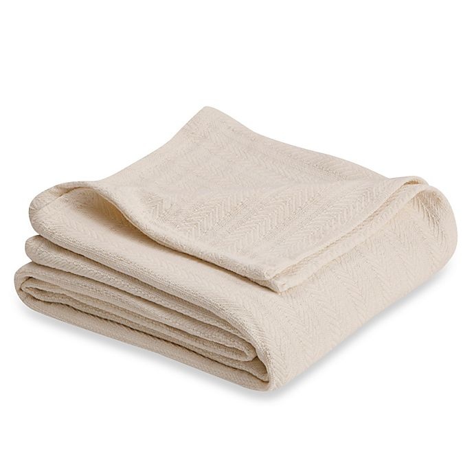 slide 1 of 1, Vellux Cotton Twin Blanket - Ecru, 1 ct