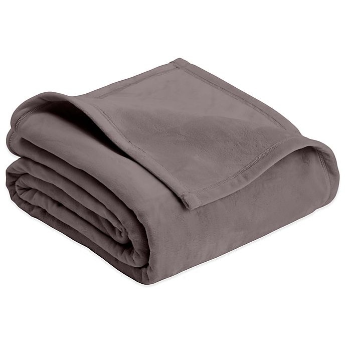 slide 1 of 1, Vellux Plush Full/Queen Blanket - Charcoal, 1 ct