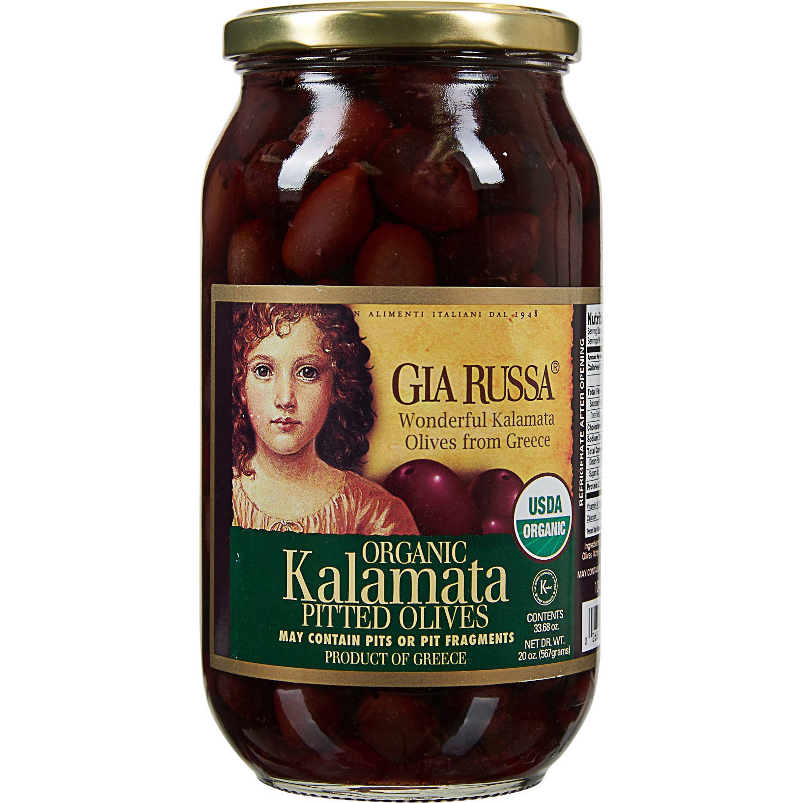 slide 1 of 2, John Zidian Co Gia Russa Organic Kalamata Pitted Olives, 33.68 oz, 