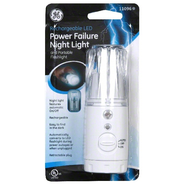 slide 1 of 2, GE Power Failure Night Light - Recharable LED, 1 ct