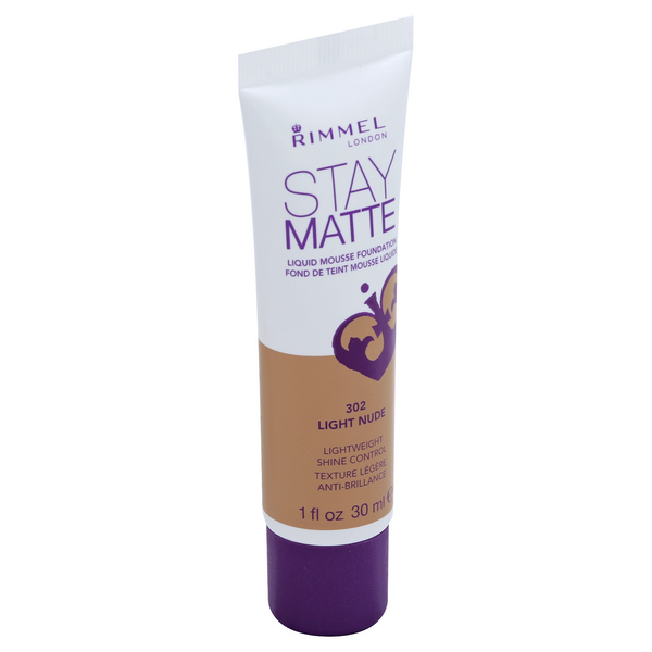 slide 1 of 1, Rimmel Stay Matte Liquid Mousse Foundation 302 Light Nude, 1 fl oz