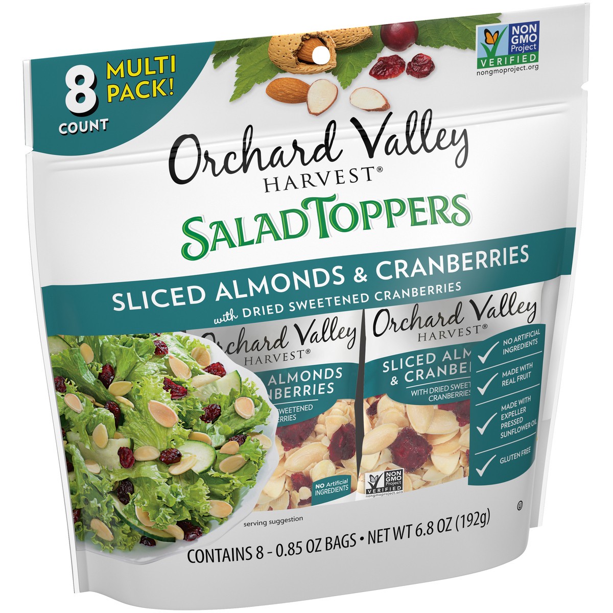 slide 5 of 14, Orchard Valley Harvest Salad Toppers Sliced Almonds & Cranberries Multi Pack 8-0.85 oz. Bags, 6.8 oz