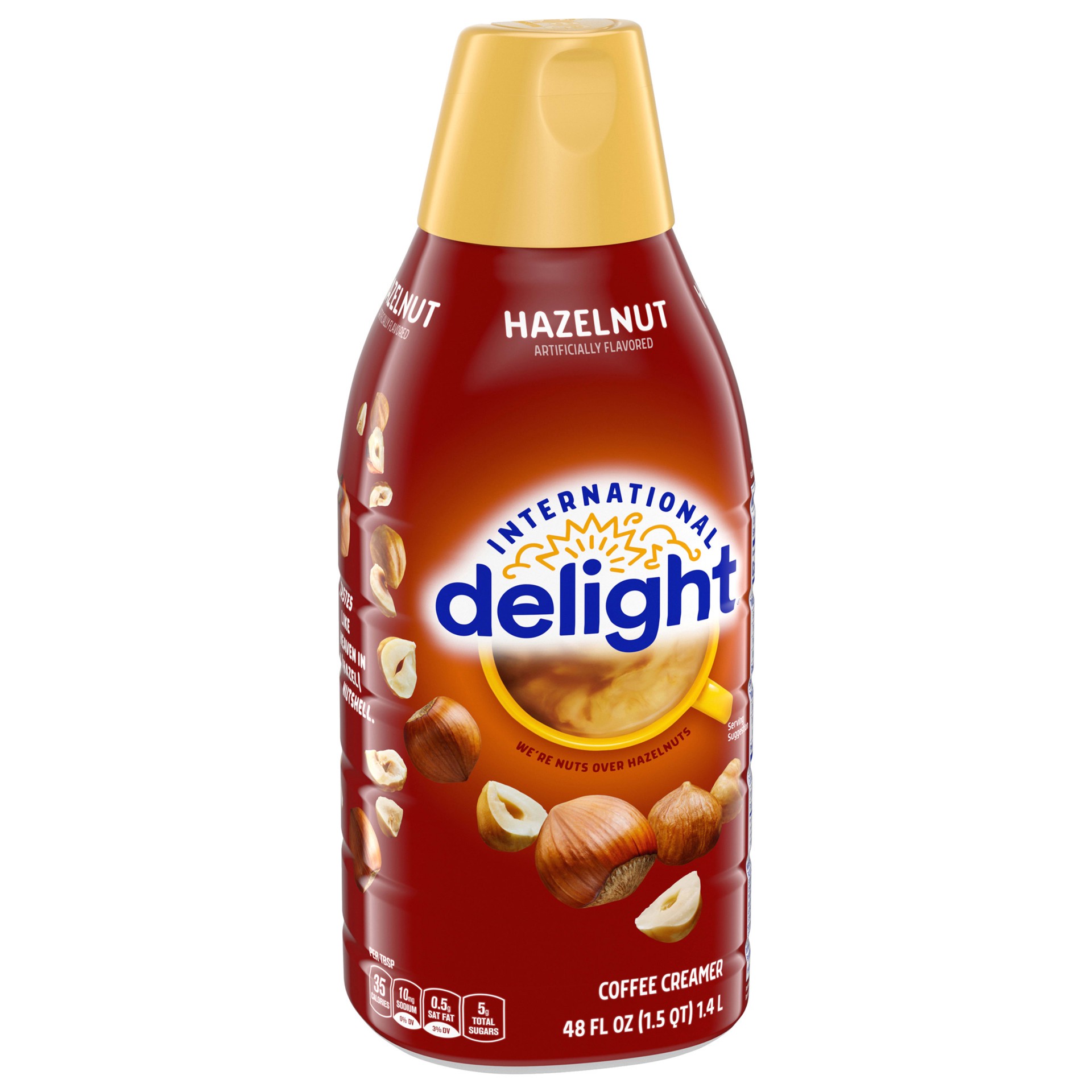 slide 2 of 5, International Delight Coffee Creamer, Hazelnut, Refrigerated Flavored Creamer, 48 FL OZ Bottle, 48 fl oz